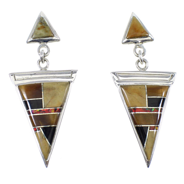 Multicolor Genuine Sterling Siver Post Dangle Earrings YX52389